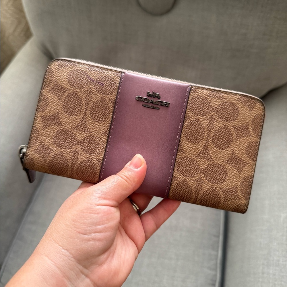 Coach Brown and Purple Wallet